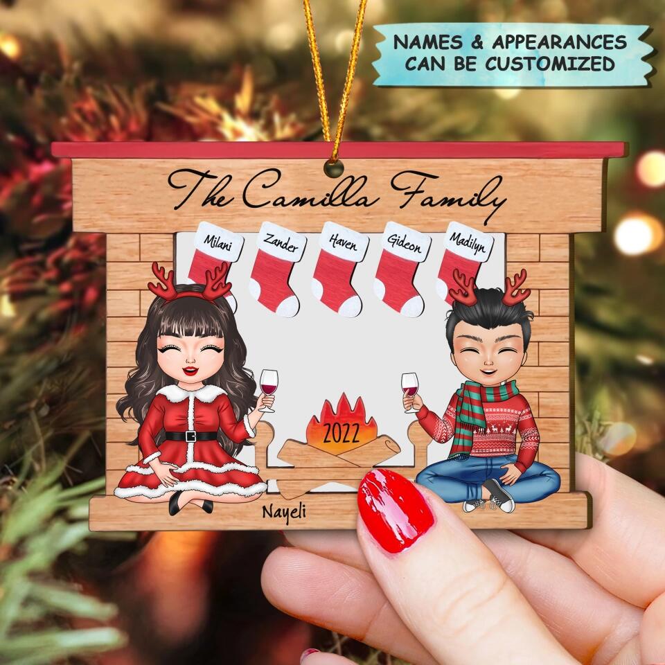 Personalized Wood Ornament - Gift For Family Member - Home Together Fireplace