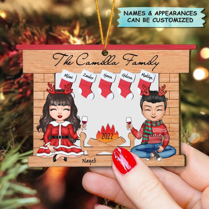 Personalized Wood Ornament - Gift For Family Member - Home Together Fireplace