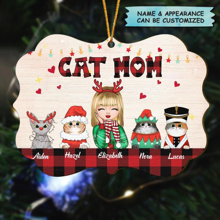 Personalized Wood Ornament - Gift For Cat Lover - Cat Mom