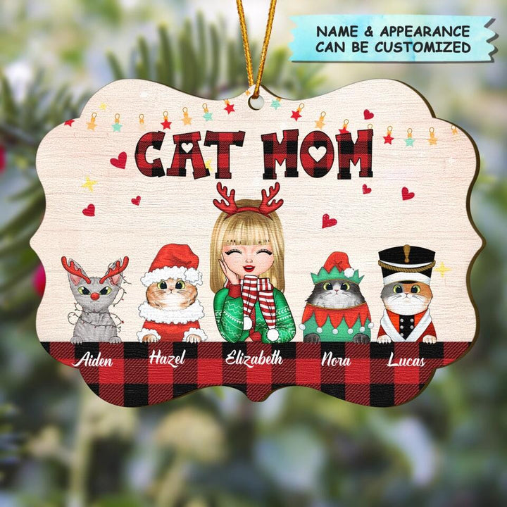 Personalized Wood Ornament - Gift For Cat Lover - Cat Mom