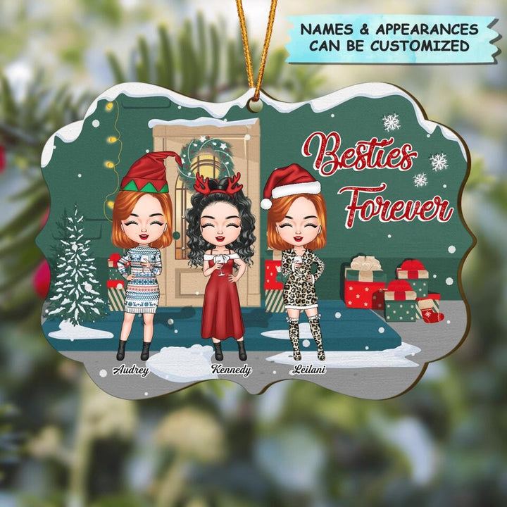 Personalized Wood Ornament - Gift For Friends, Bestie - Besties Forever