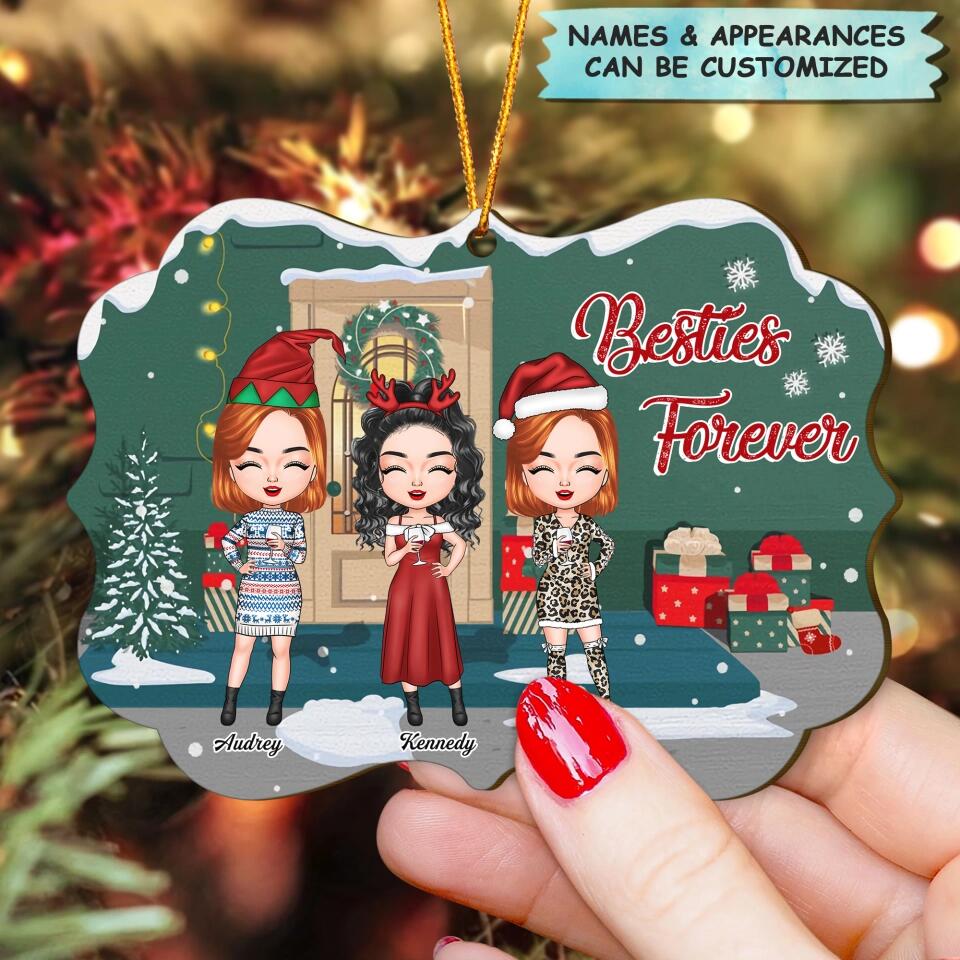 Personalized Wood Ornament - Gift For Friends, Bestie - Besties Forever