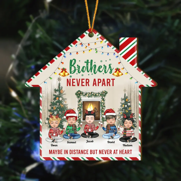 Personalized Wood Ornament - Gift For Brother -  Brothers Never Apart