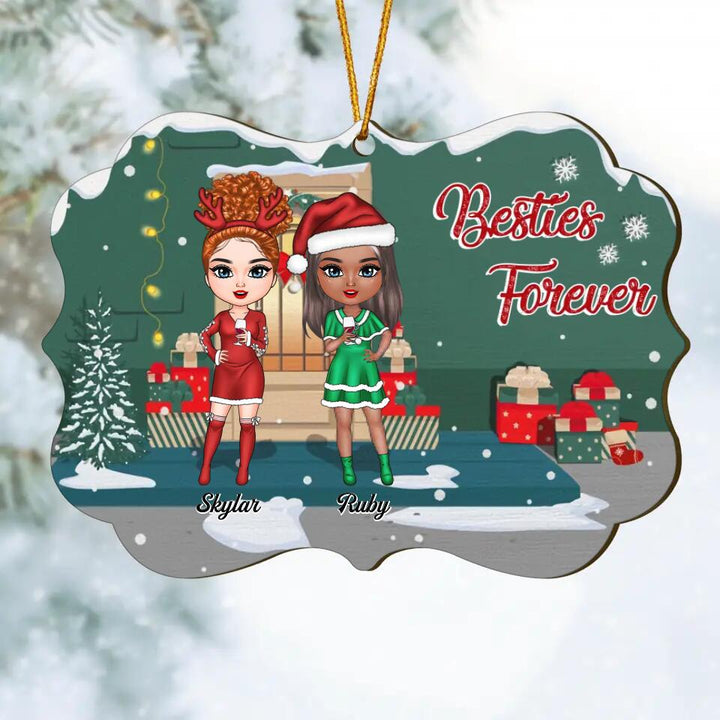 Personalized Wood Ornament - Gift For Friends, Bestie - Besties Forever