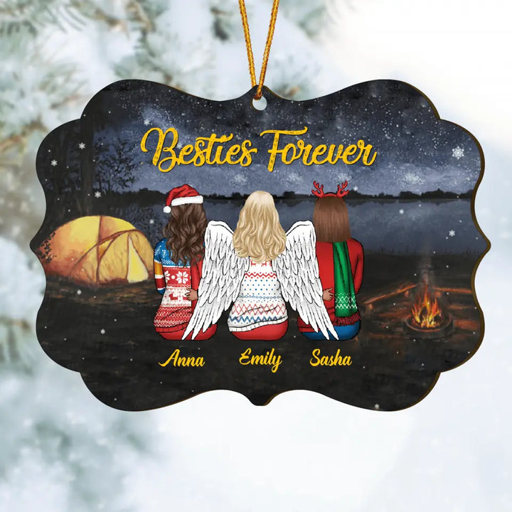 Personalized Wood Ornament - Gift For Friends, Besties - Besties Forever