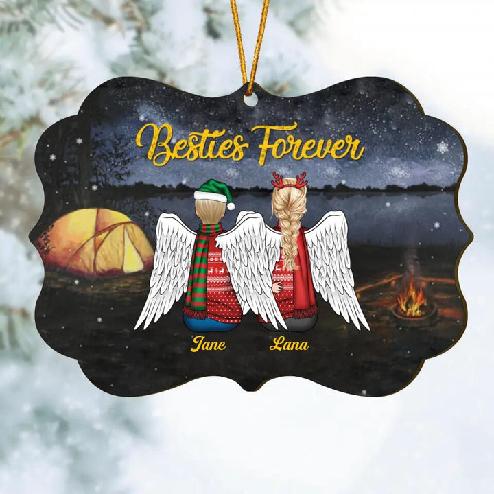 Personalized Wood Ornament - Gift For Friends, Besties - Besties Forever