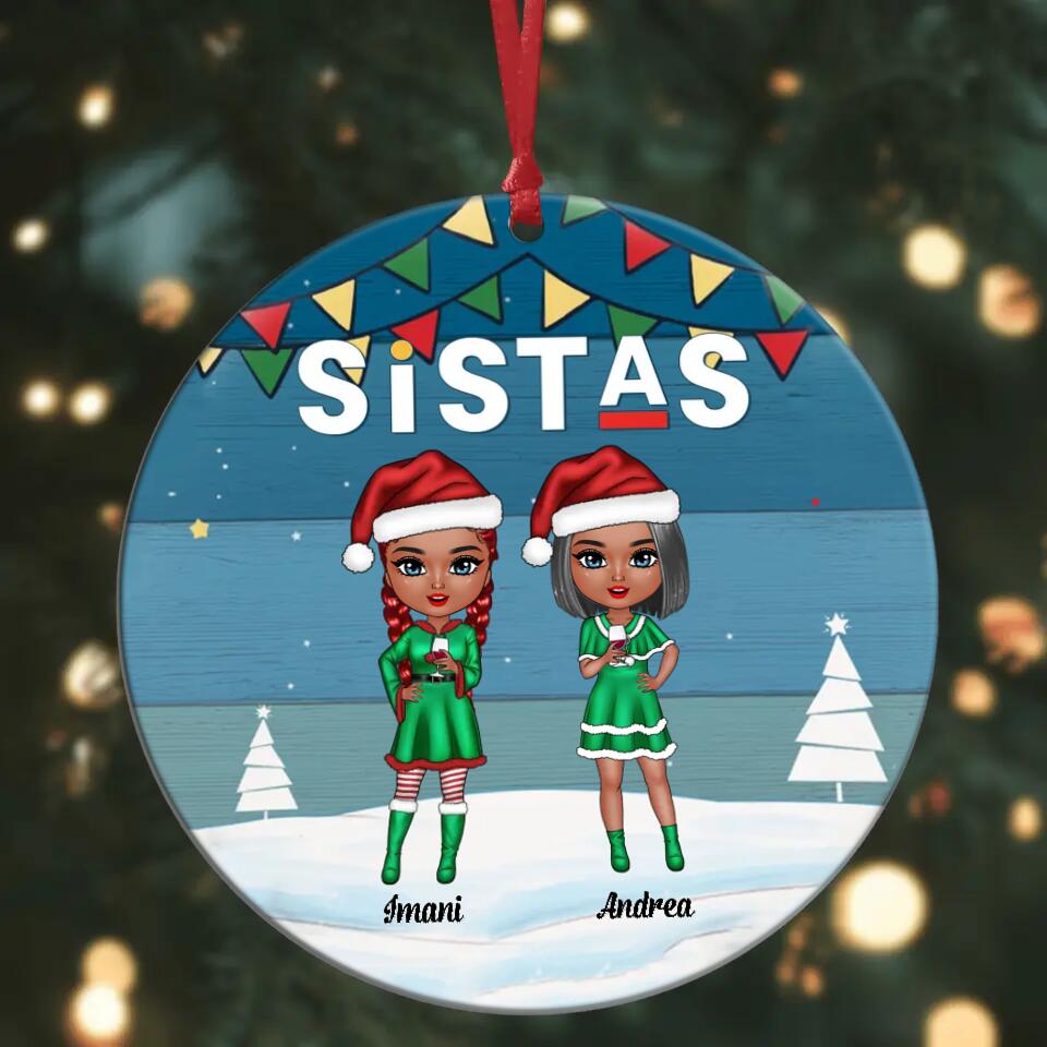 Personalized Aluminium Ornament - Gift For Friend - Sistas