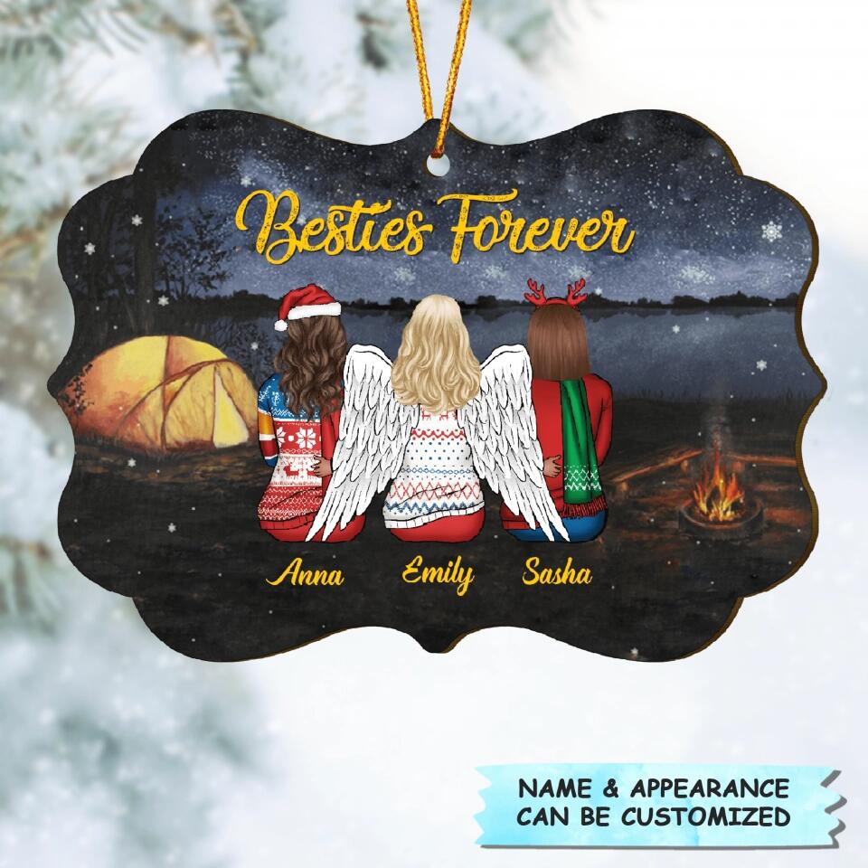 Personalized Wood Ornament - Gift For Friends, Besties - Besties Forever