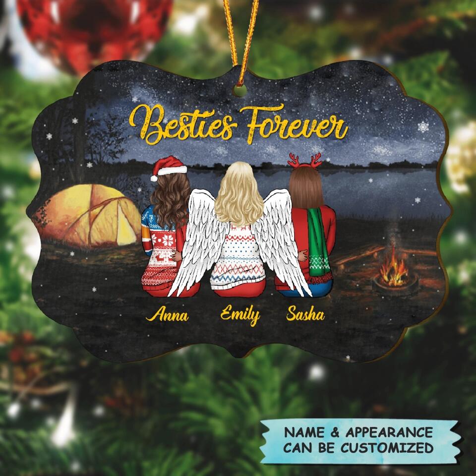 Personalized Wood Ornament - Gift For Friends, Besties - Besties Forever