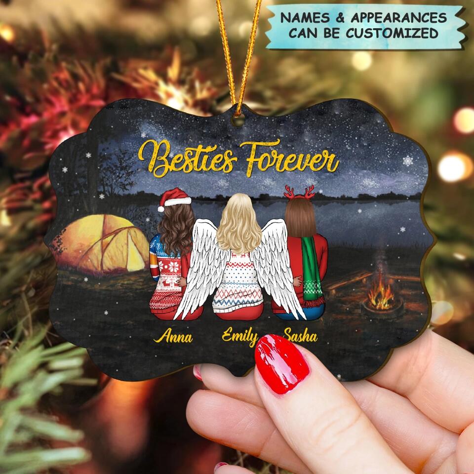 Personalized Wood Ornament - Gift For Friends, Besties - Besties Forever