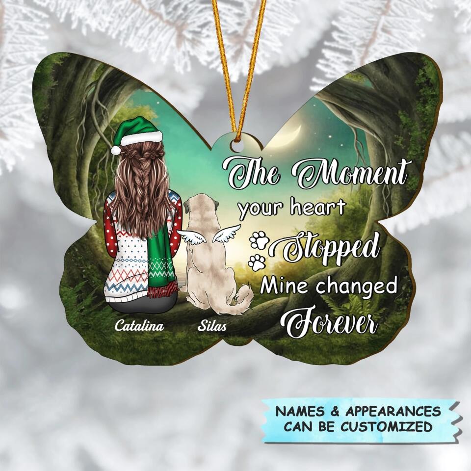 Personalized Wood Ornament - Gift For Dog Lover - The Moment Your Heart Stopped Mine Changed Forever