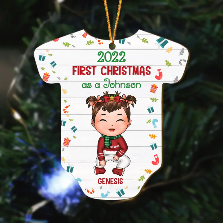 Personalized Wood Ornament - Gift For Mom & Dad - First Christmas
