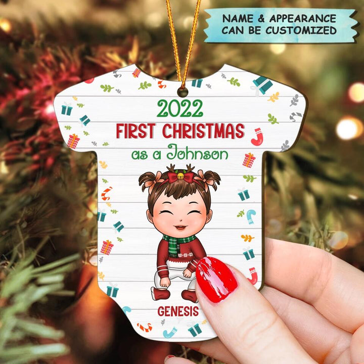 Personalized Wood Ornament - Gift For Mom & Dad - First Christmas