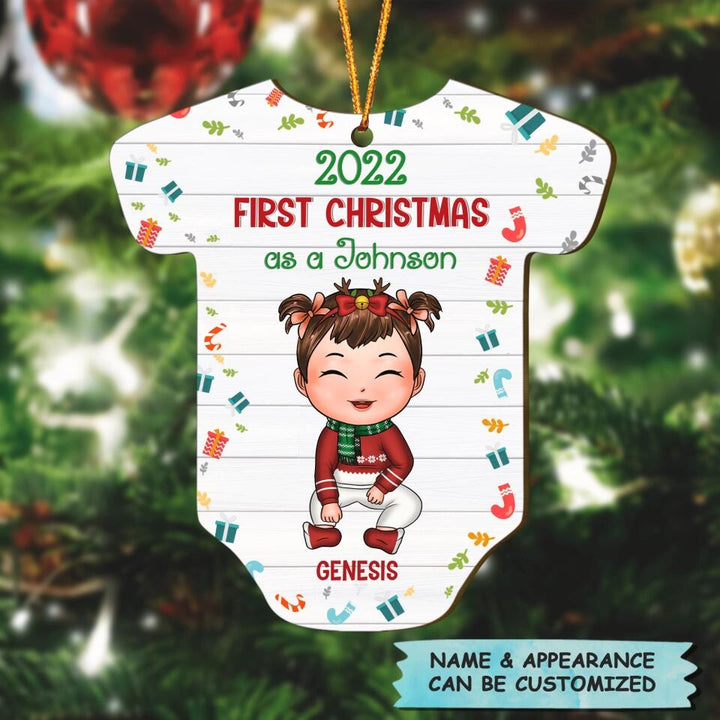 Personalized Wood Ornament - Gift For Mom & Dad - First Christmas