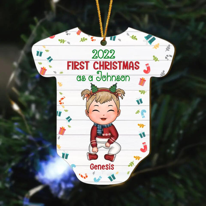 Personalized Wood Ornament - Gift For Mom & Dad - First Christmas