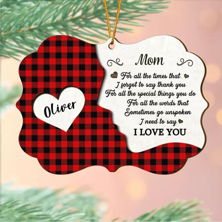 Personalized Wood Ornament - Gift For Mom & Grandma - We Love You