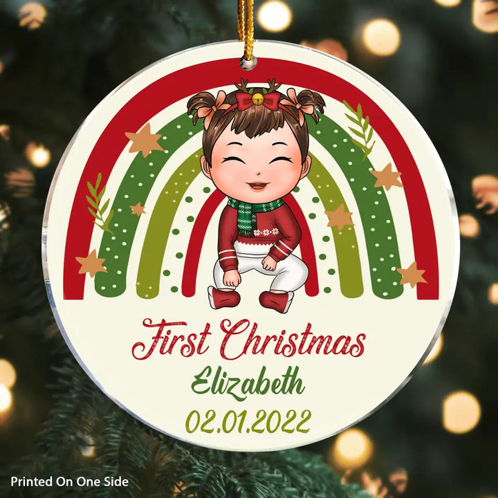 Personalized Mica Ornament - Gift For Baby - First Christmas