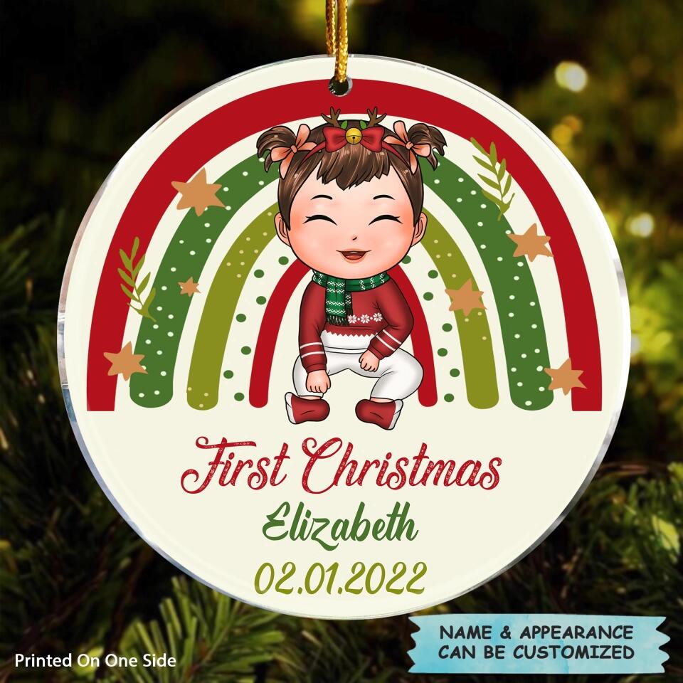 Personalized Mica Ornament - Gift For Baby - First Christmas