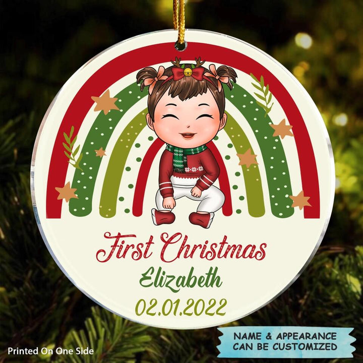 Personalized Mica Ornament - Gift For Baby - First Christmas