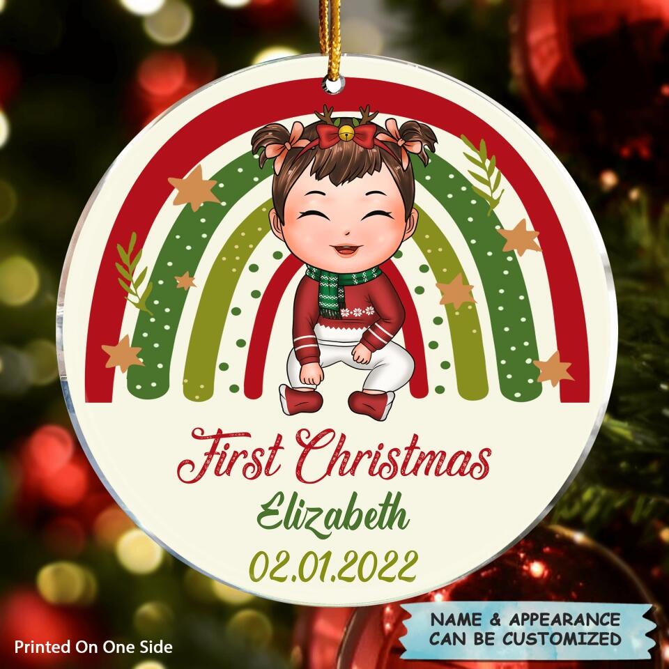 Personalized Mica Ornament - Gift For Baby - First Christmas