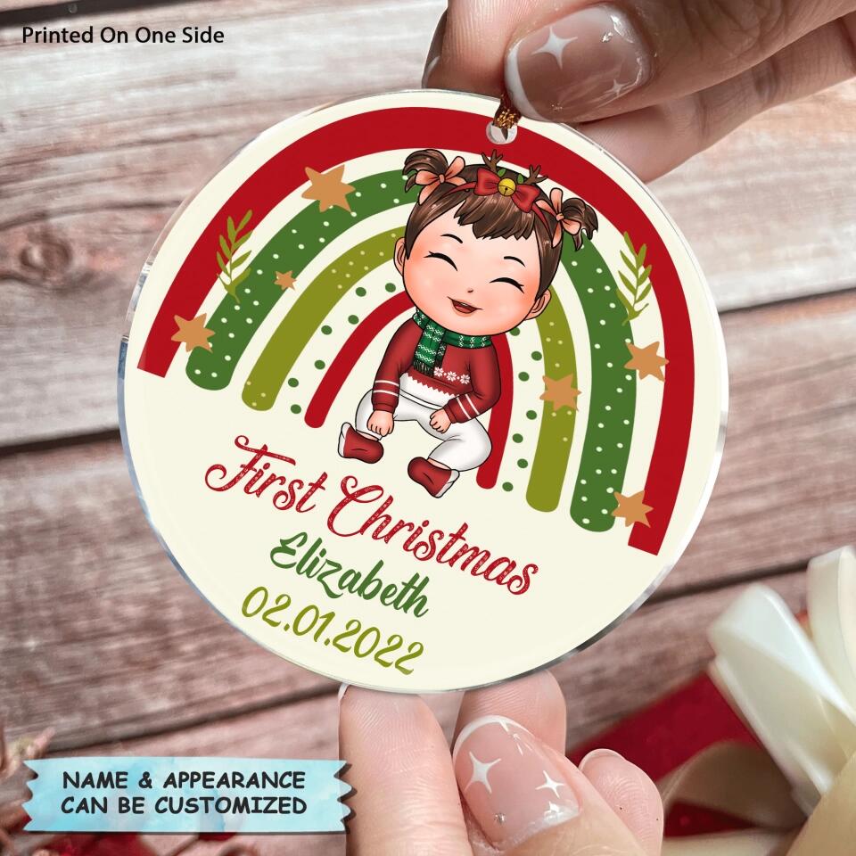 Personalized Mica Ornament - Gift For Baby - First Christmas