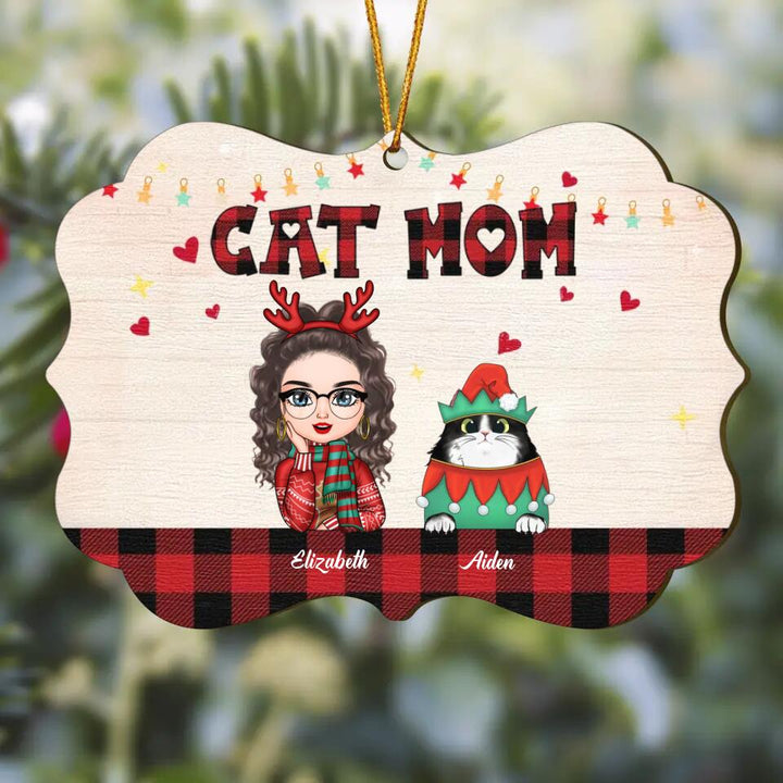 Personalized Wood Ornament - Gift For Cat Lover - Cat Mom