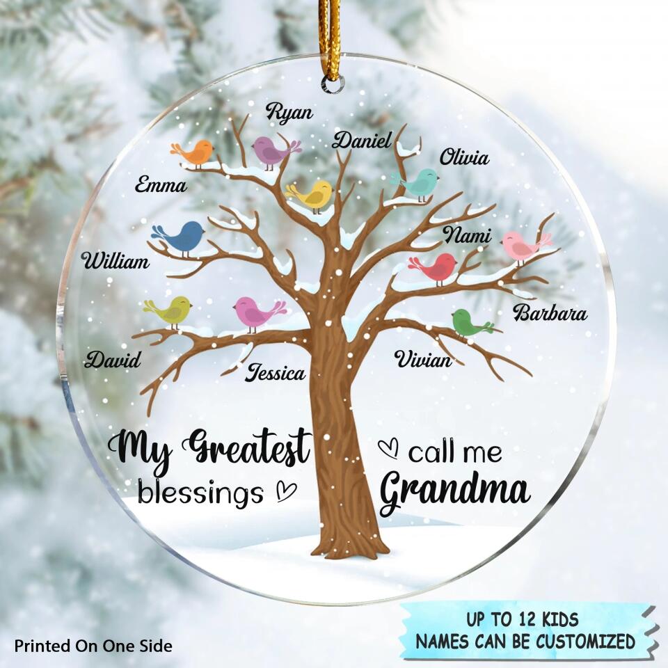 Personalized Mica Ornament - Gift For Grandma - My Greatest Blessings Call Me Grandma