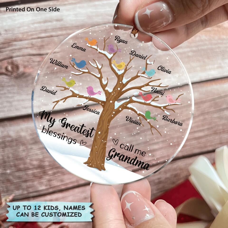 Personalized Mica Ornament - Gift For Grandma - My Greatest Blessings Call Me Grandma