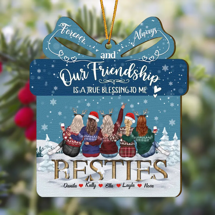 Personalized Wood Ornament - Gift For Friend - Our Friendship Is Blessing To Me