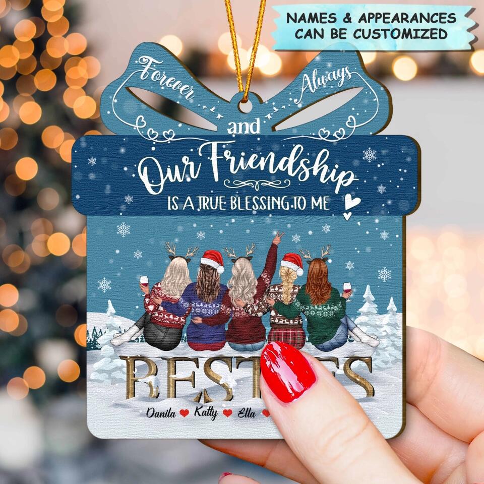 Personalized Wood Ornament - Gift For Friend - Our Friendship Is Blessing To Me