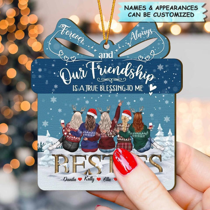 Personalized Wood Ornament - Gift For Friend - Our Friendship Is Blessing To Me