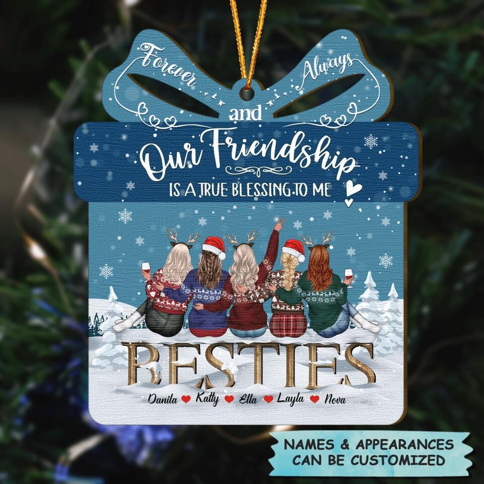 Personalized Wood Ornament - Gift For Friend - Our Friendship Is Blessing To Me