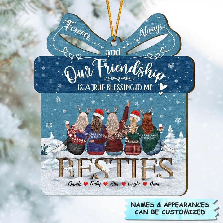 Personalized Wood Ornament - Gift For Friend - Our Friendship Is Blessing To Me
