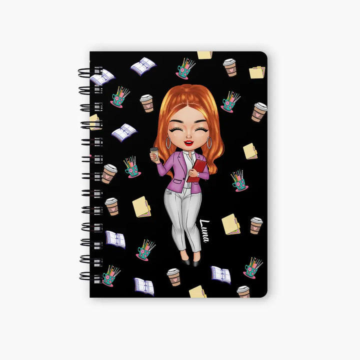 Personalized Spiral Journal - Gift For Probation Officer - First I Drink Coffee Then I Do The Things