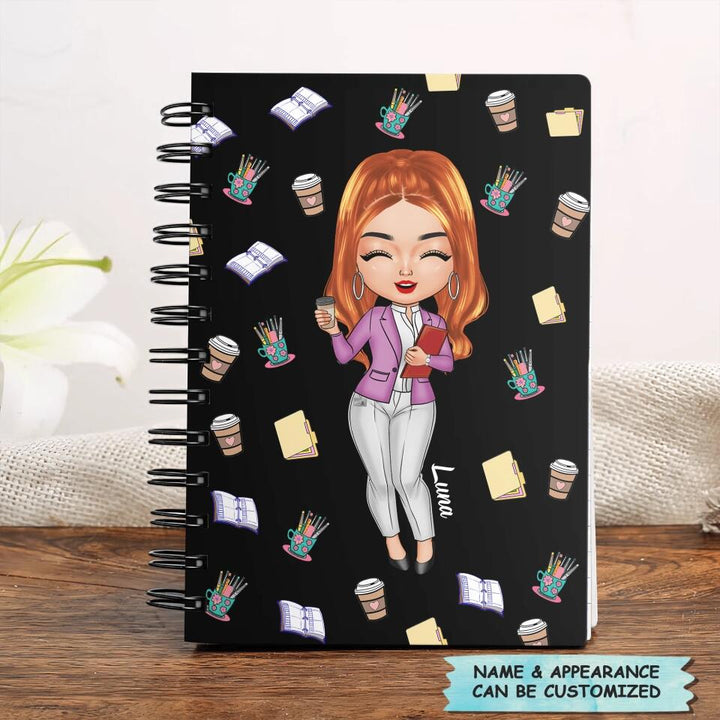 Personalized Spiral Journal - Gift For Probation Officer - First I Drink Coffee Then I Do The Things