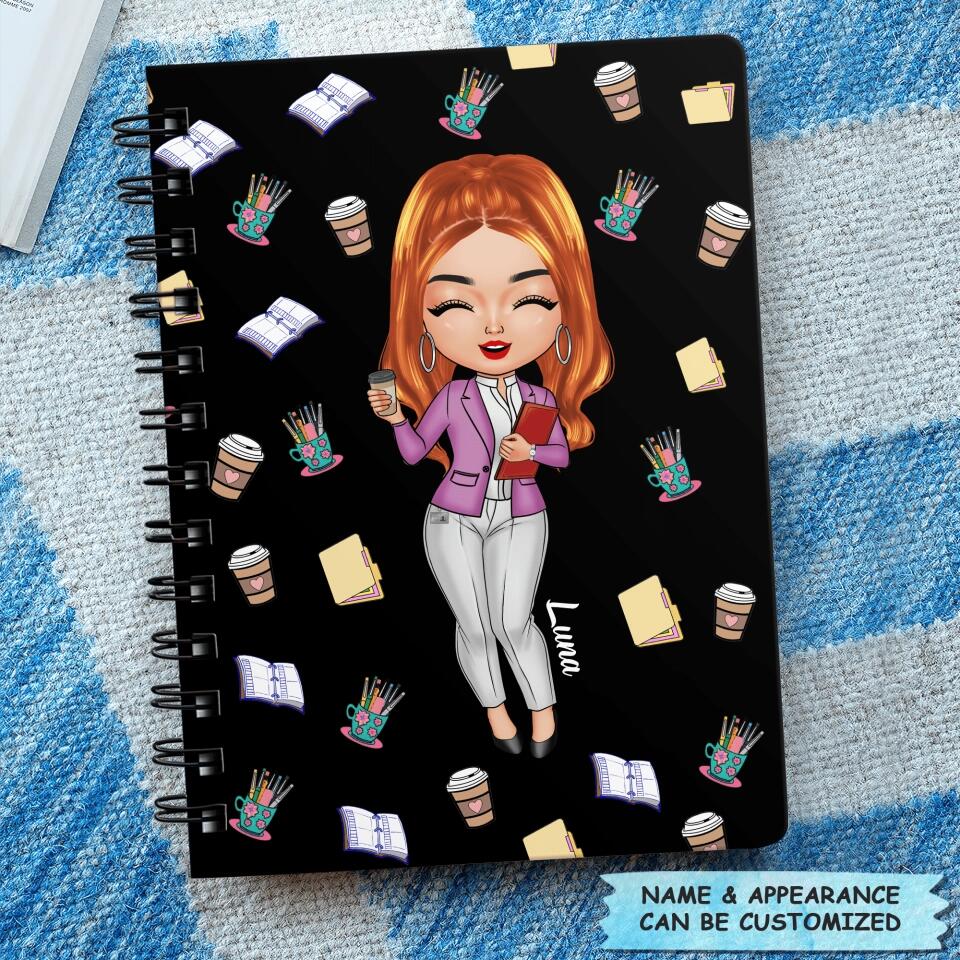 Personalized Spiral Journal - Gift For Probation Officer - First I Drink Coffee Then I Do The Things