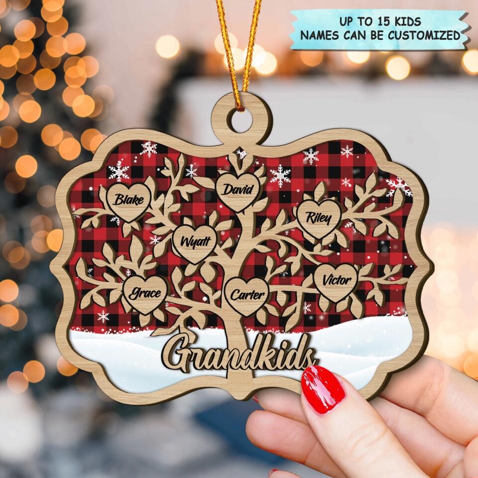 Christmas Gift For Grandparents - Personalized Layer Wood Ornament