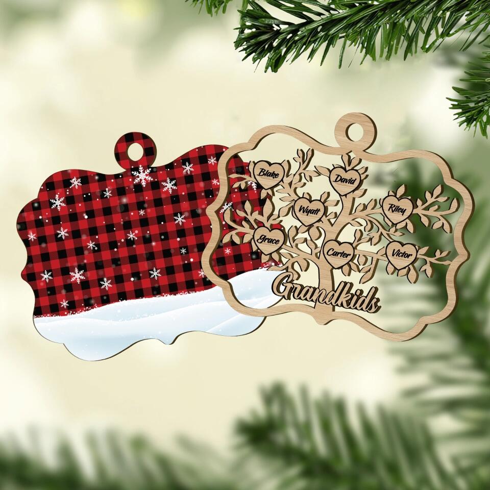 Christmas Gift For Grandparents - Personalized Layer Wood Ornament