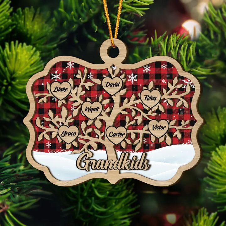 Christmas Gift For Grandparents - Personalized Layer Wood Ornament