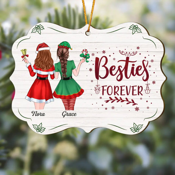 Personalized Wood Ornament - Gift For Friend - Besties Forever ARND037