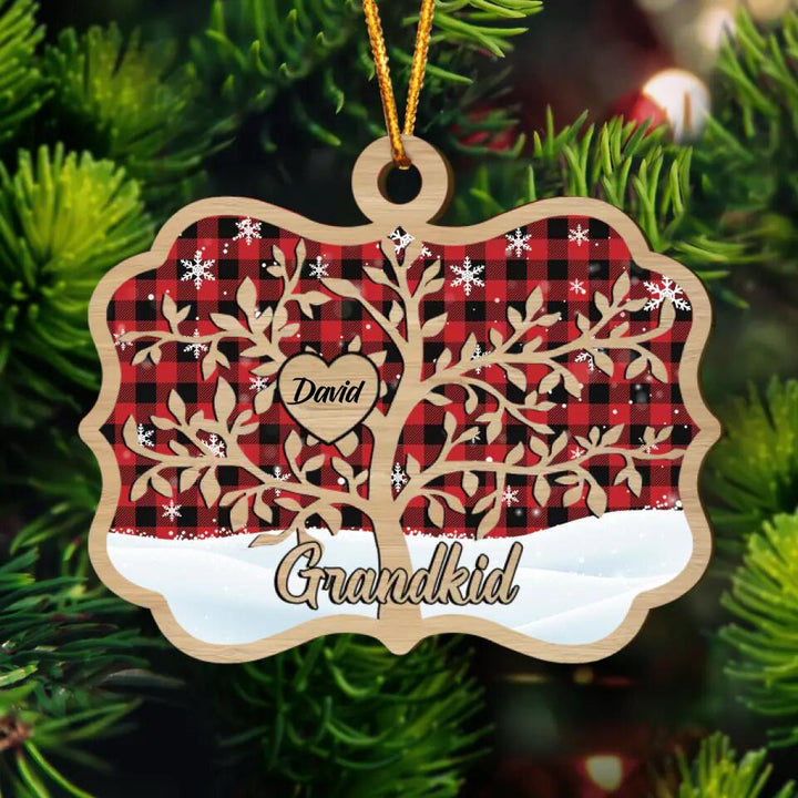 Christmas Gift For Grandparents - Personalized Layer Wood Ornament