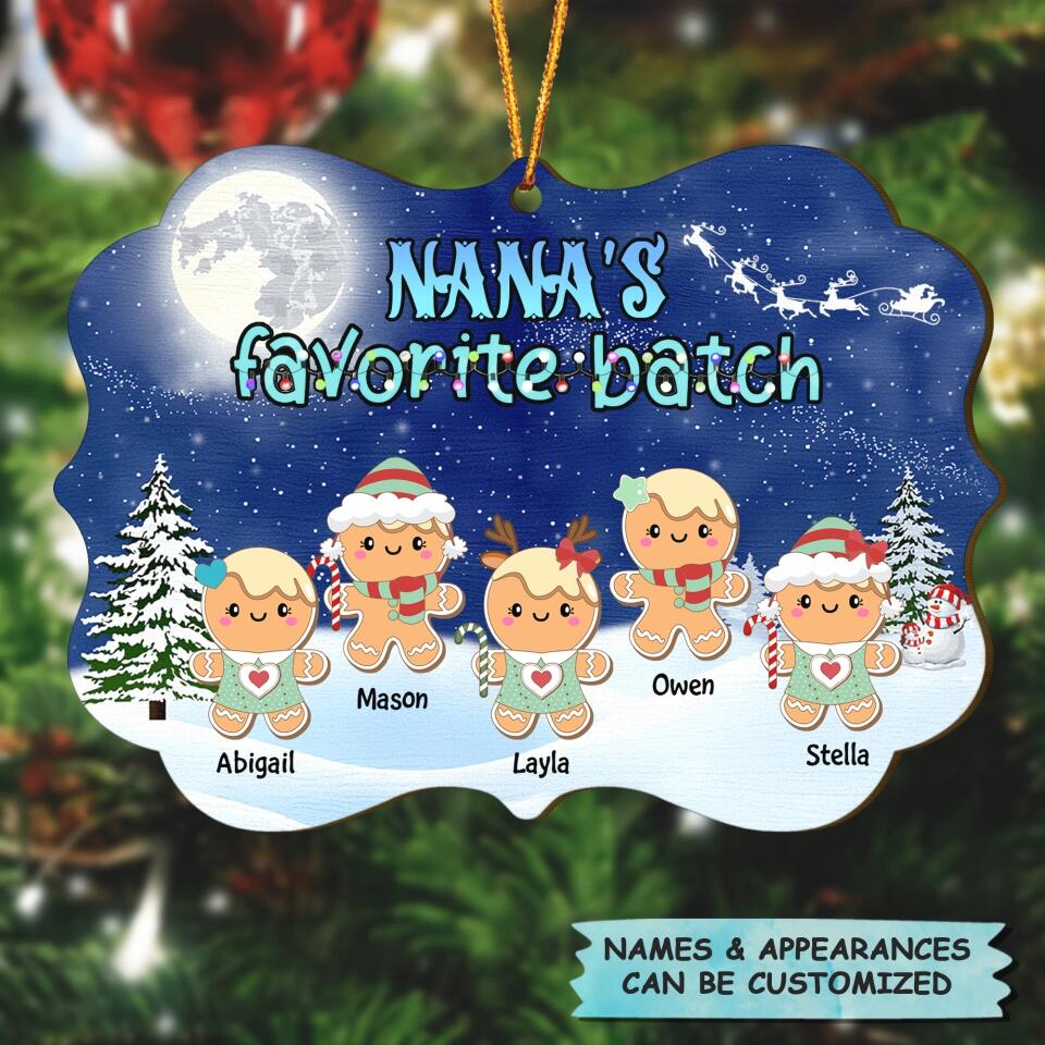 Nana's Favorite Batch - Personalized Wood Ornament - Gift For Grandma