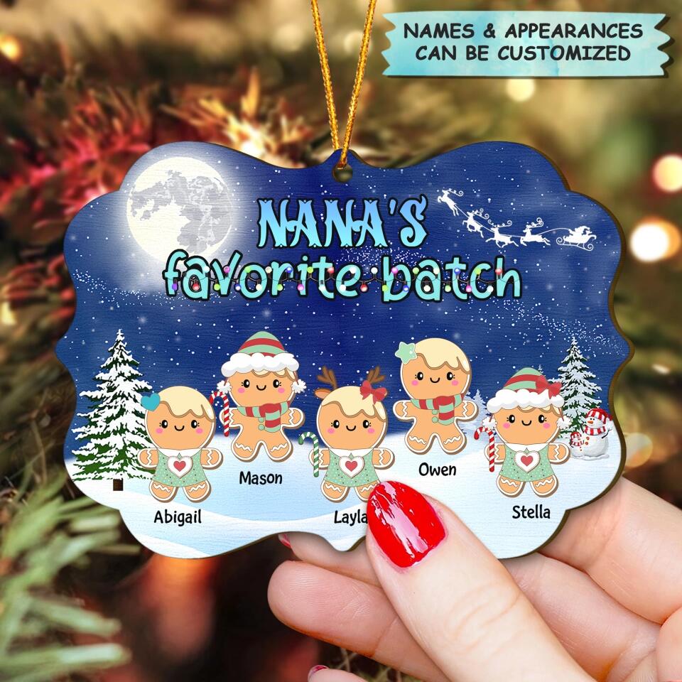 Nana's Favorite Batch - Personalized Wood Ornament - Gift For Grandma