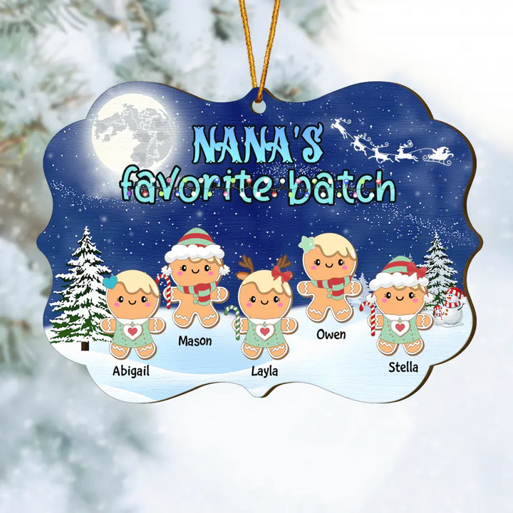 Nana's Favorite Batch - Personalized Wood Ornament - Gift For Grandma