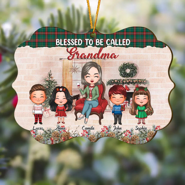 Blessed To Be Called Grandma - Personalized Wood Ornament - Gift For Grandma
