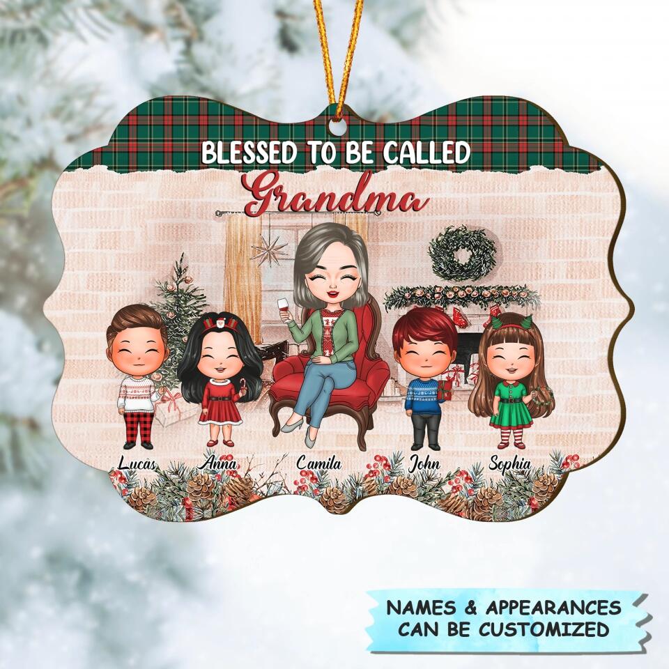 Blessed To Be Called Grandma - Personalized Wood Ornament - Gift For Grandma