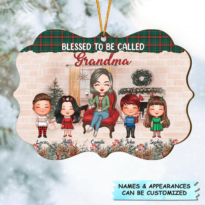 Blessed To Be Called Grandma - Personalized Wood Ornament - Gift For Grandma