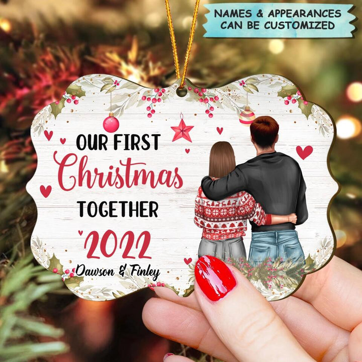 Personalized Wood Ornament - Gift For Couple - Our First Christmas Together