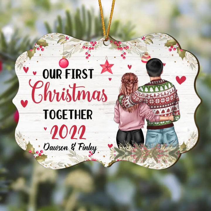 Personalized Wood Ornament - Gift For Couple - Our First Christmas Together