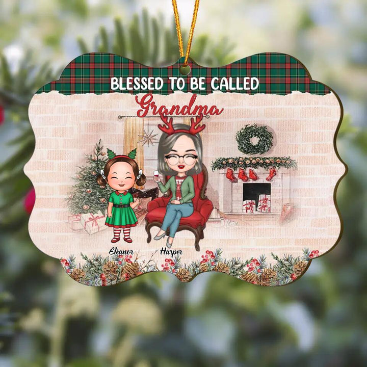 Blessed To Be Called Grandma - Personalized Wood Ornament - Gift For Grandma